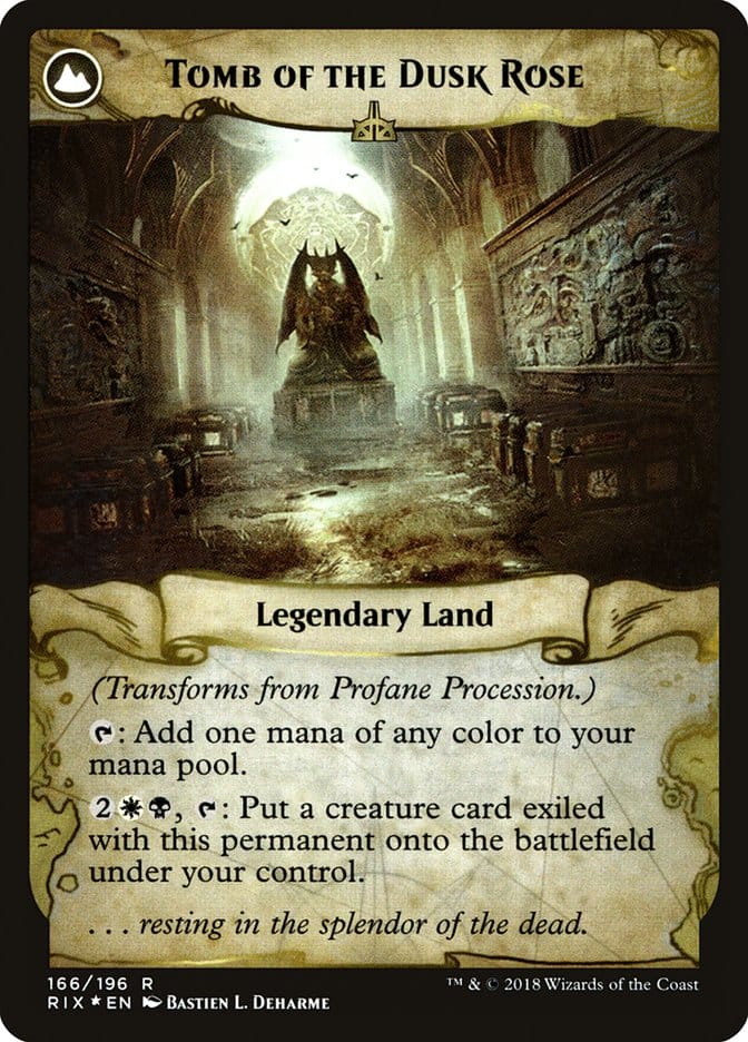 Profane Procession // Tomb of the Dusk Rose [Rivals of Ixalan Prerelease Promos] Magic: The Gathering