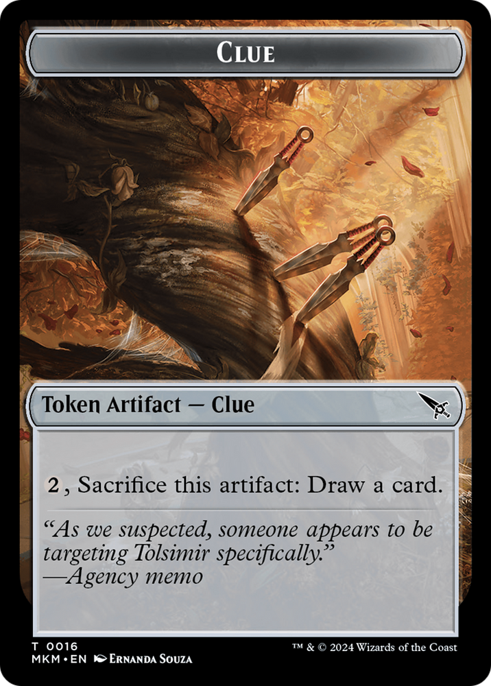Thopter (0020) // Clue (0016) Double-Sided Token [Murders at Karlov Manor Tokens] Magic: The Gathering