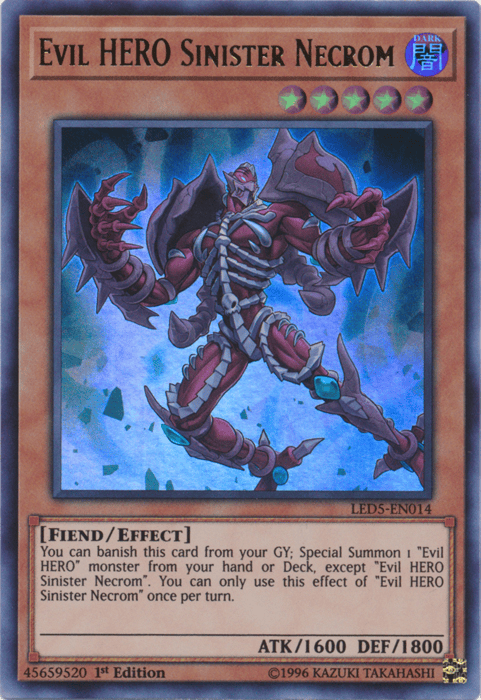 Evil Hero Sinister Necrom [LED5-EN014] Ultra Rare - Yugioh Cards For Your TCG Needs!