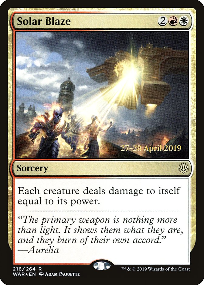 Solar Blaze [War of the Spark Prerelease Promos] Magic: The Gathering