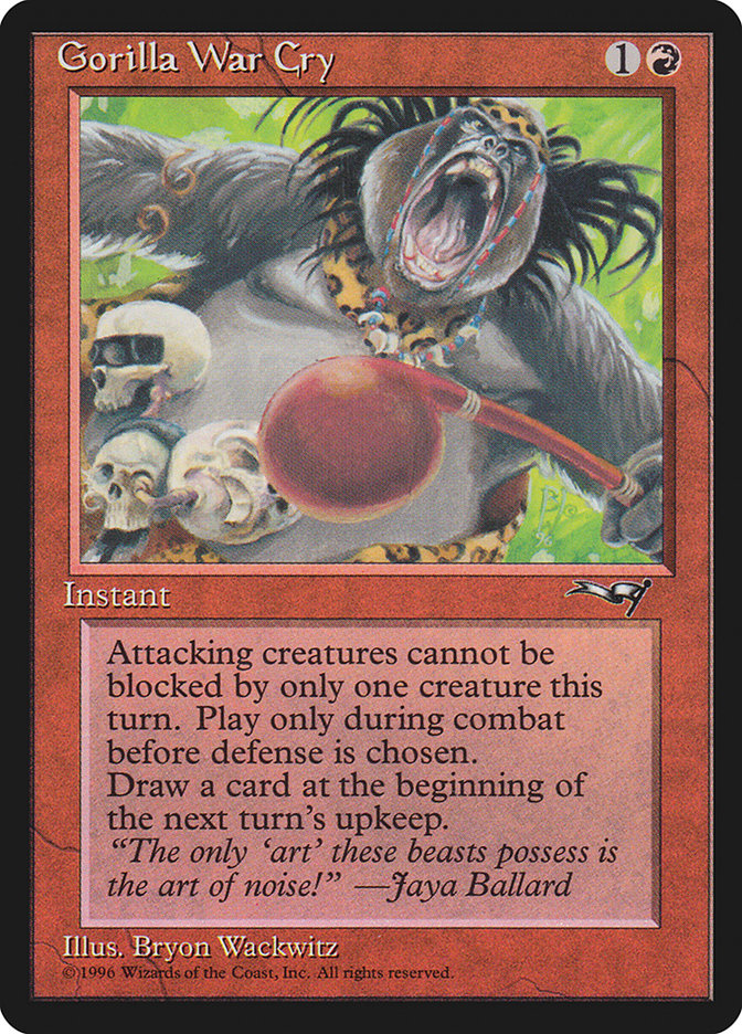 Gorilla War Cry (Red Rattle Drum) [Alliances] Magic: The Gathering