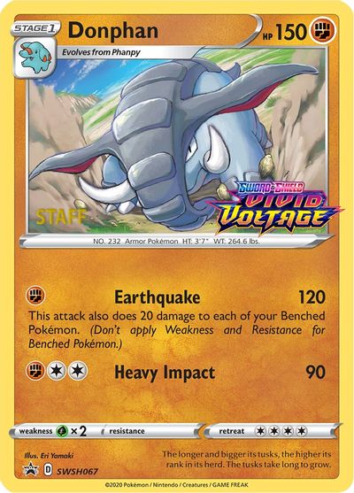 Donphan (SWSH067) (Staff Prerelease Promo) [Sword & Shield: Black Star Promos] Pokémon