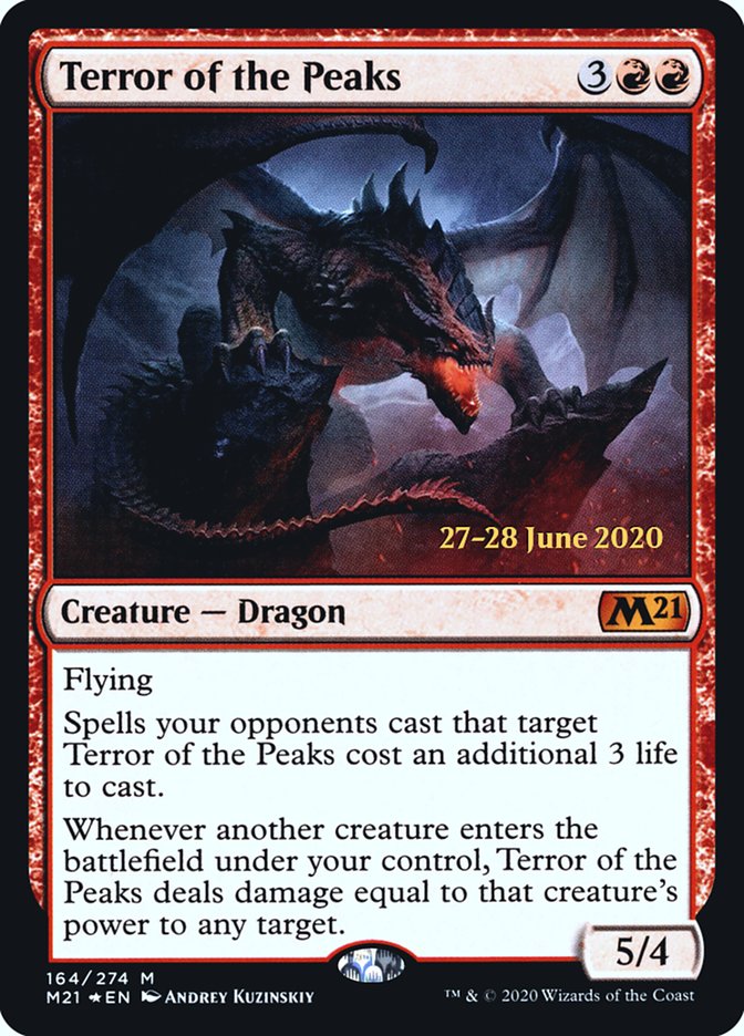Terror of the Peaks [Core Set 2021 Prerelease Promos] Magic: The Gathering