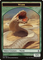 Unwavering Initiate // Wurm Double-Sided Token [Amonkhet Tokens] Magic: The Gathering