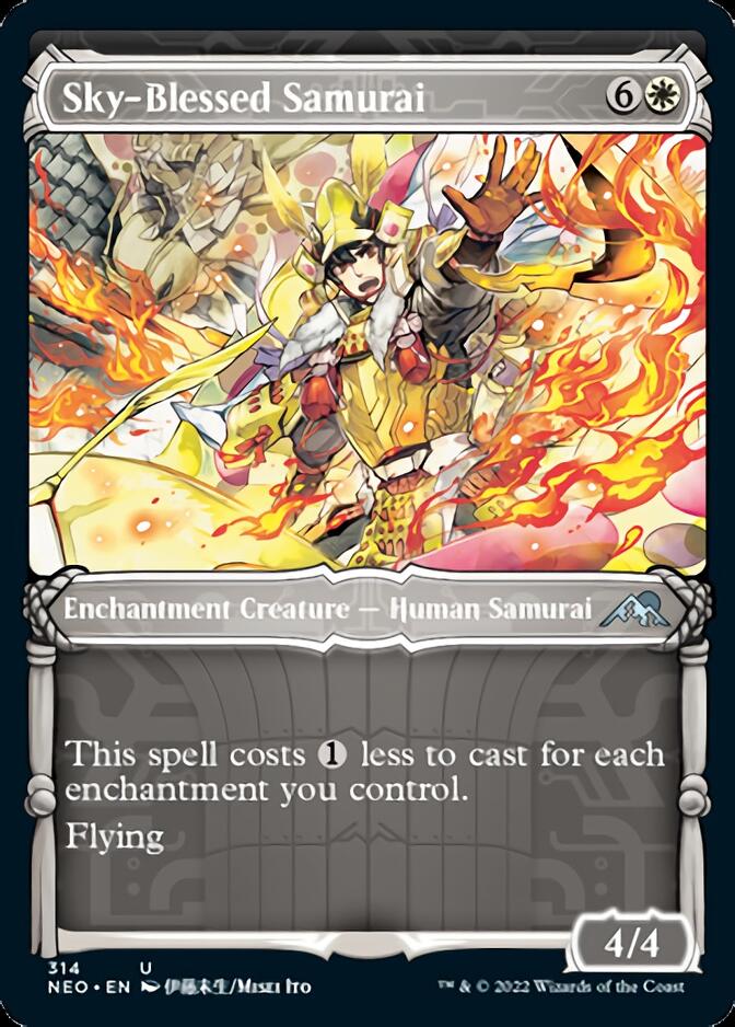 Sky-Blessed Samurai (Showcase Samurai) [Kamigawa: Neon Dynasty] Magic: The Gathering