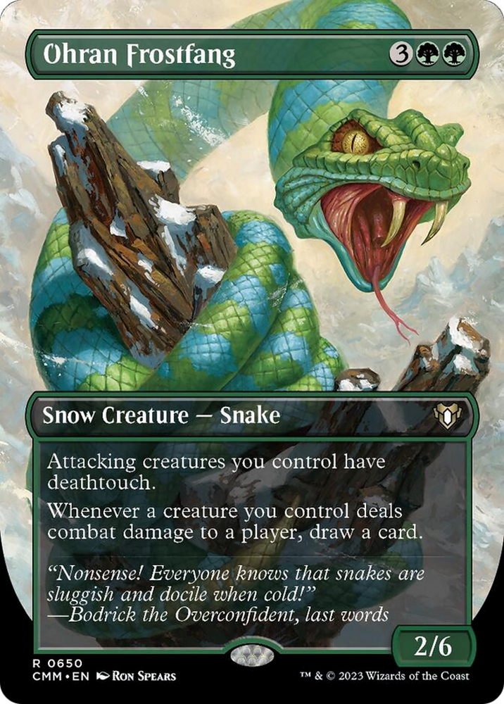Ohran Frostfang (Borderless Alternate Art) [Commander Masters] Magic: The Gathering
