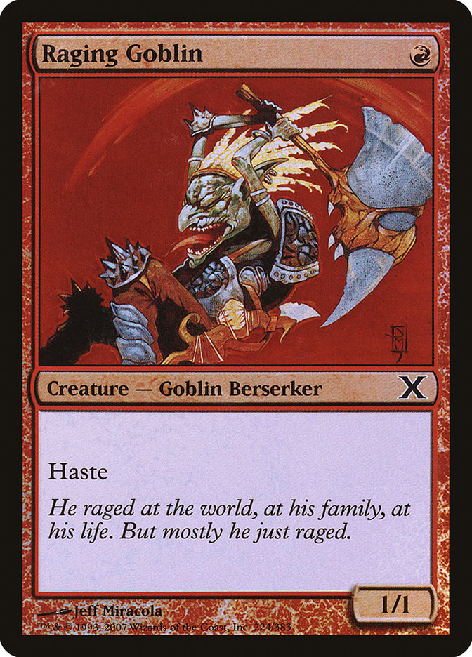 Raging Goblin (Premium Foil) [Tenth Edition] Magic: The Gathering