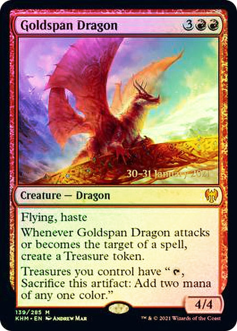 Goldspan Dragon [Kaldheim Prerelease Promos] Magic: The Gathering