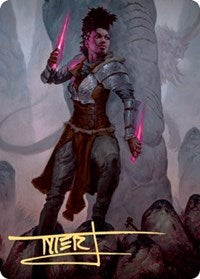 Kaya the Inexorable Art Card (Gold-Stamped Signature) [Kaldheim Art Series] Magic: The Gathering