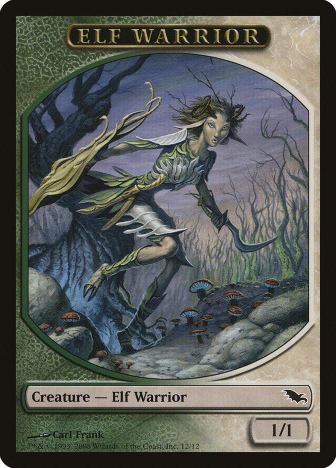 Elf Warrior Token (12/12) [Shadowmoor Tokens] Magic: The Gathering