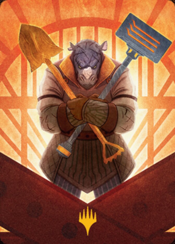 Mr. Orfeo, the Boulder Art Card (Gold-Stamped Signature) [Streets of New Capenna Art Series] Magic: The Gathering