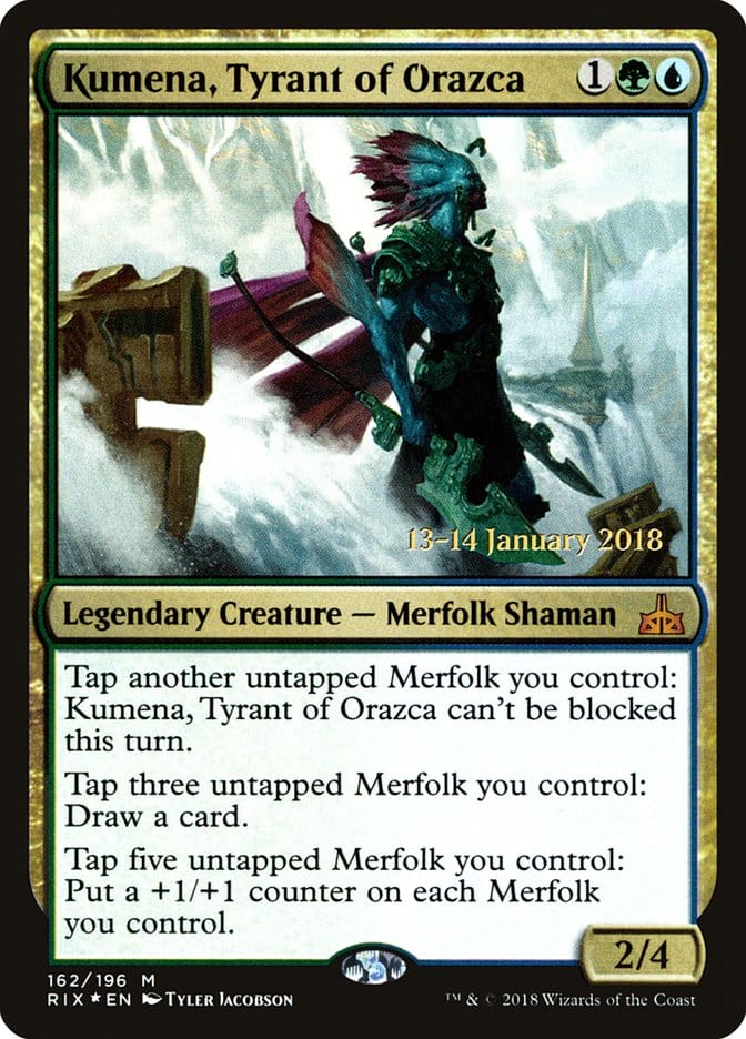 Kumena, Tyrant of Orazca [Rivals of Ixalan Prerelease Promos] Magic: The Gathering