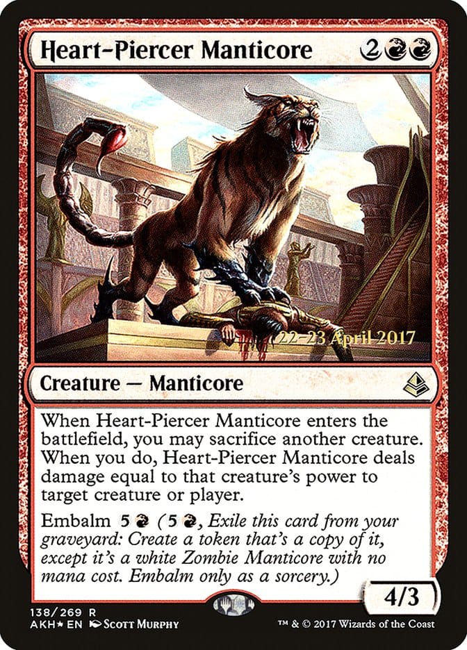 Heart-Piercer Manticore [Amonkhet Prerelease Promos] Magic: The Gathering