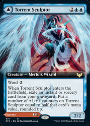 Torrent Sculptor // Flamethrower Sonata (Extended Art) [Strixhaven: School of Mages] Magic: The Gathering