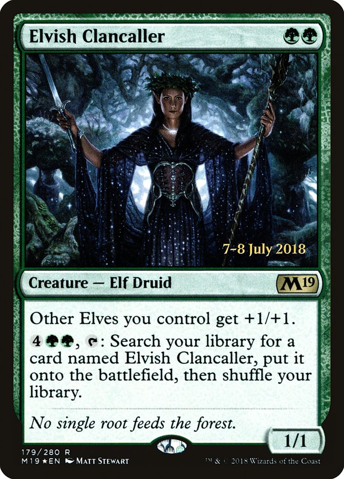 Elvish Clancaller [Core Set 2019 Prerelease Promos] Magic: The Gathering