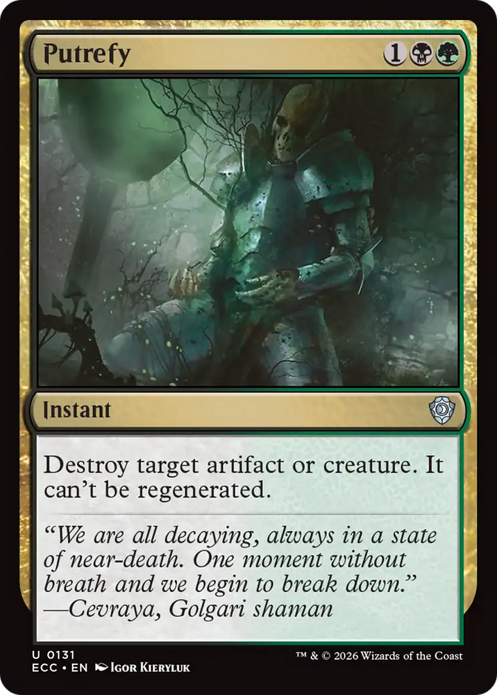 Putrefy [Lorwyn Eclipsed Commander] Magic: The Gathering