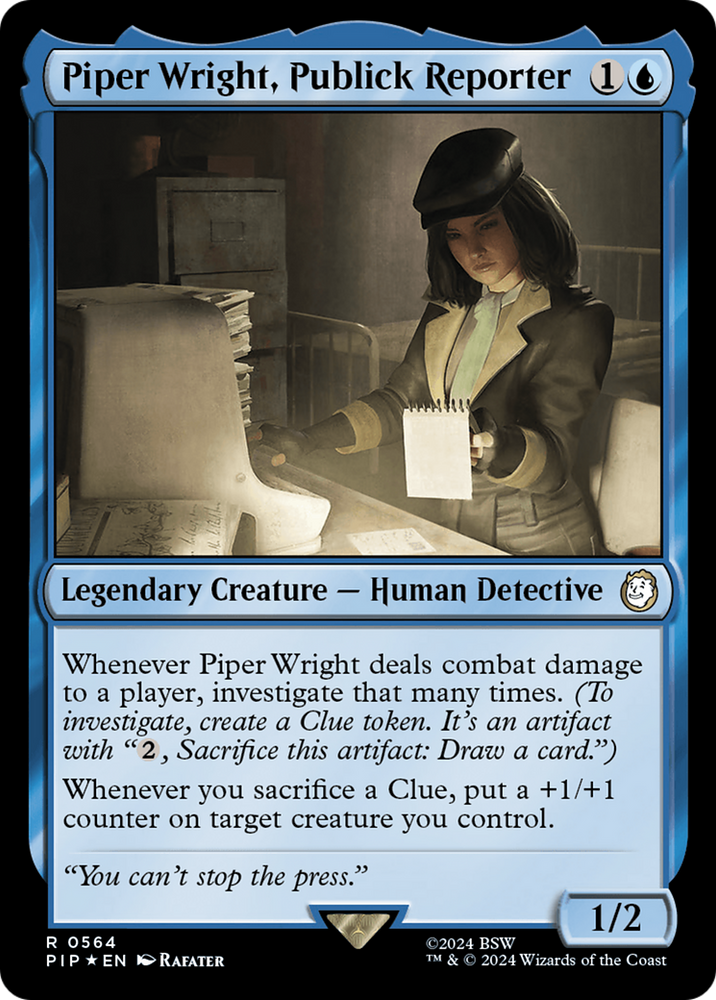 Piper Wright, Publick Reporter (Surge Foil) [Fallout] Magic: The Gathering