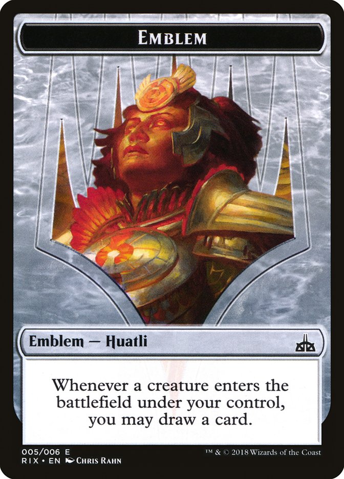 Huatli, Radiant Champion Emblem [Rivals of Ixalan Tokens] Magic: The Gathering