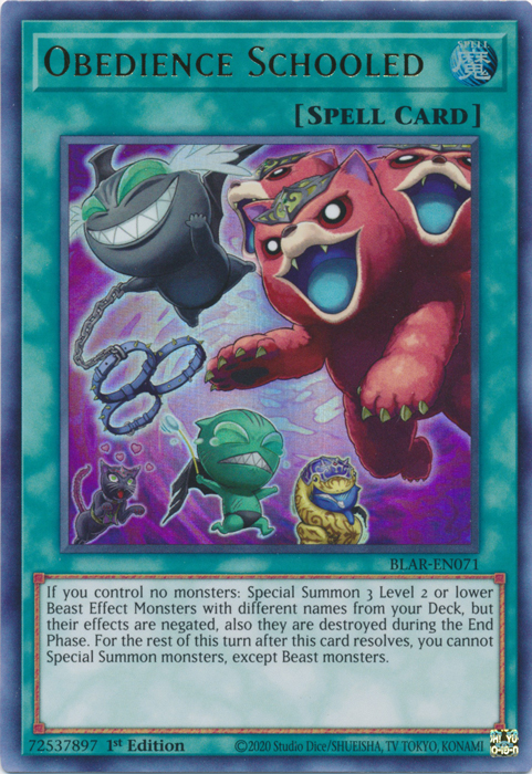 Obedience Schooled [BLAR-EN071] Ultra Rare - Yugioh Cards For Your TCG Needs!