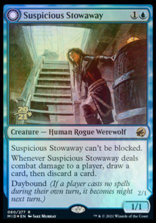 Suspicious Stowaway // Seafaring Werewolf [Innistrad: Midnight Hunt Prerelease Promos] Magic: The Gathering