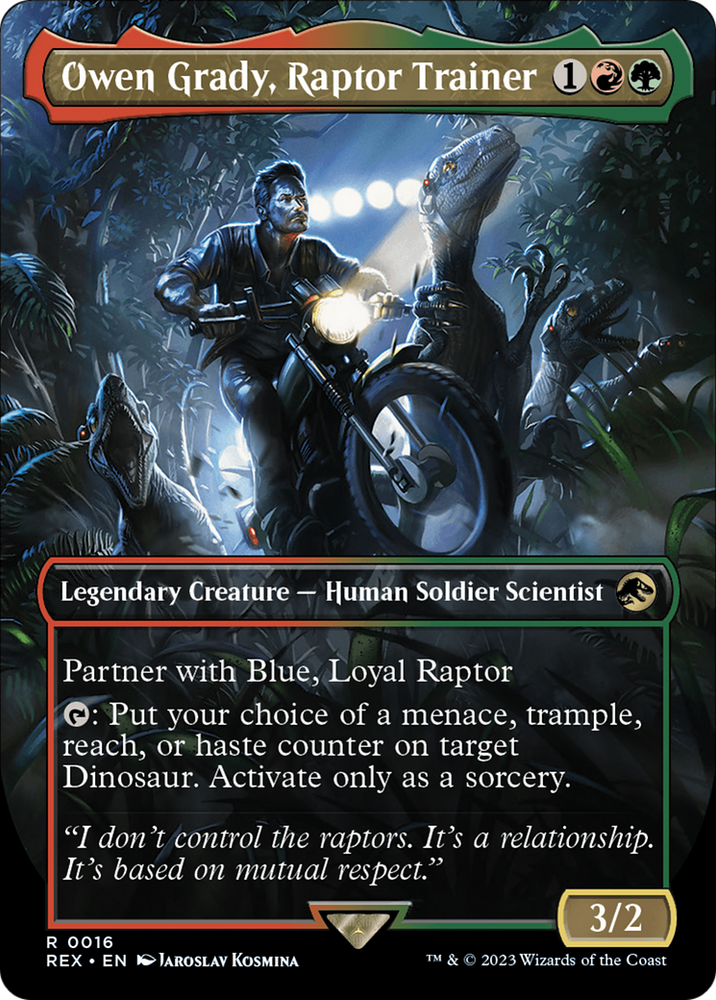 Owen Grady, Raptor Trainer (Borderless) [Jurassic World Collection] Magic: The Gathering