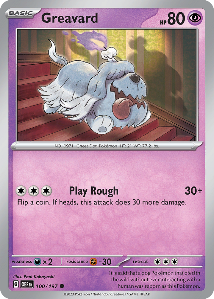 Greavard (100/197) [Scarlet & Violet: Obsidian Flames] Pokémon