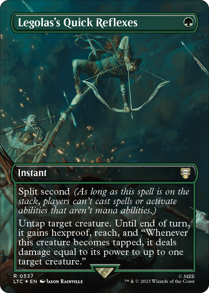 Legolas's Quick Reflexes (Borderless) (Surge Foil) [The Lord of the Rings: Tales of Middle-Earth Commander] Magic: The Gathering