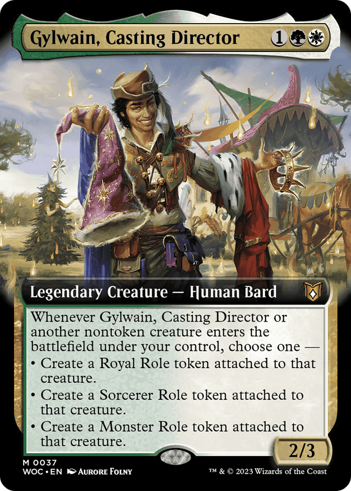 Gylwain, Casting Director (Extended Art) [Wilds of Eldraine Commander] Magic: The Gathering