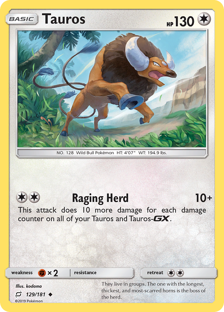 Tauros (129/181) [Sun & Moon: Team Up] Pokémon