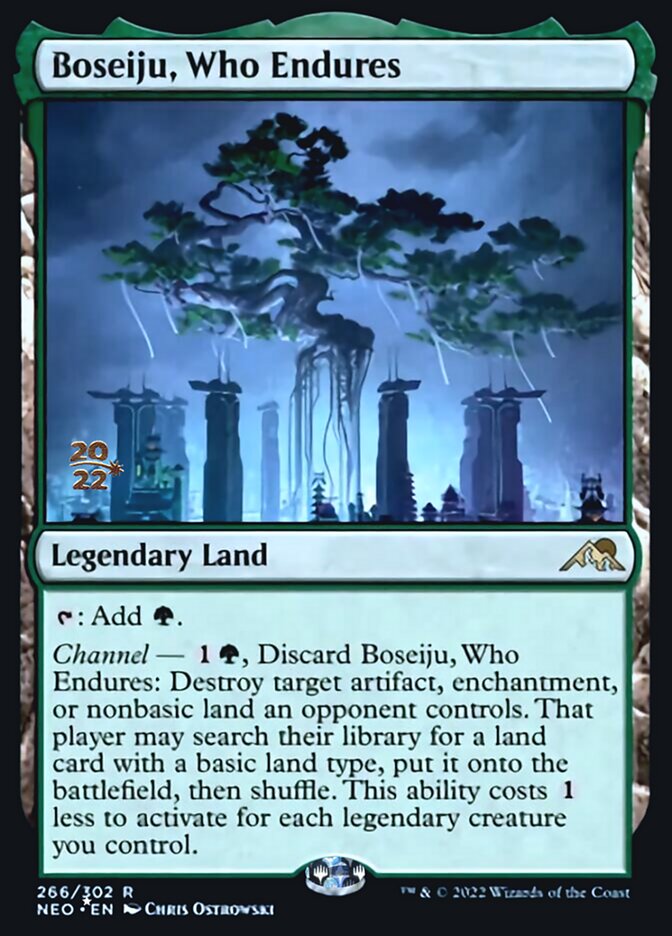 Boseiju, Who Endures [Kamigawa: Neon Dynasty Prerelease Promos] Magic: The Gathering