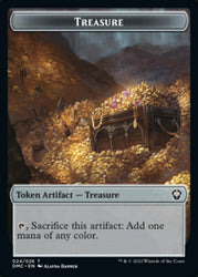 Elephant // Treasure Double-Sided Token [Dominaria United Commander Tokens] Magic: The Gathering