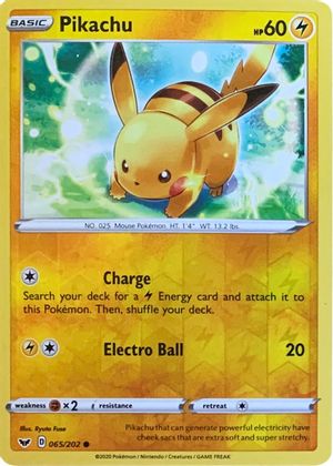 Pikachu (065/202) (Reverse Cosmos Holo) [Sword & Shield: Base Set] Pokémon