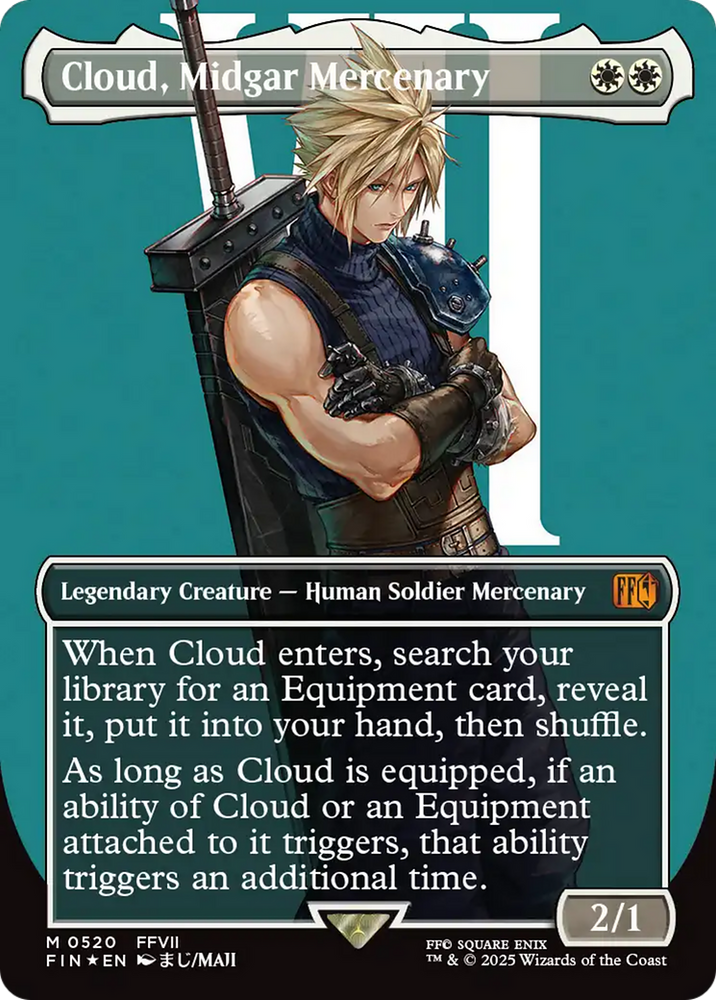 Cloud, Midgar Mercenary (Borderless) (Surge Foil) [FINAL FANTASY] Magic: The Gathering