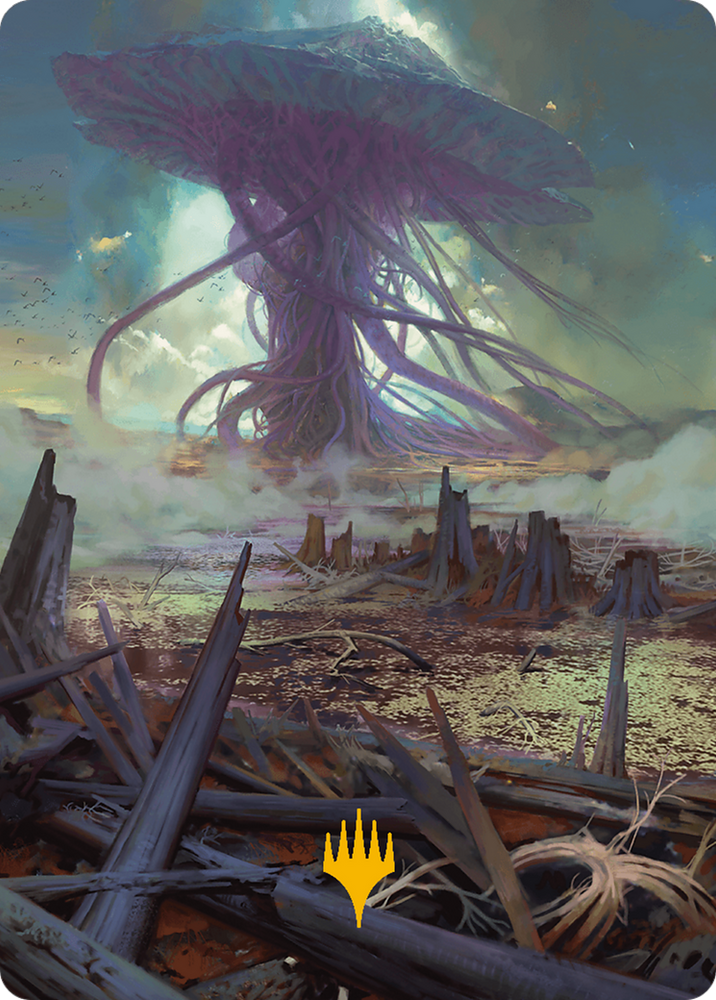 Swamp Art Card (Gold-Stamped Planeswalker Symbol) [Modern Horizons 3 Art Series] Magic: The Gathering