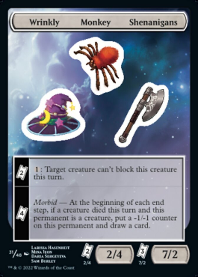 Wrinkly Monkey Shenanigans [Unfinity Stickers] Magic: The Gathering