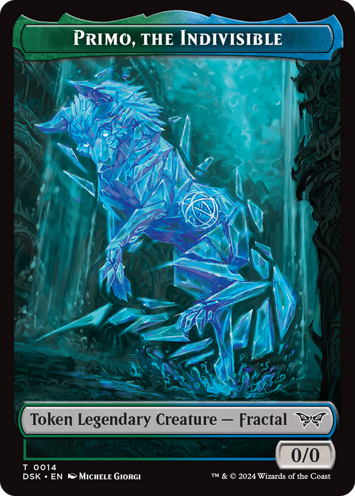 Primo, the Indivisible // Manifest Double-Sided Token [Duskmourn: House of Horror Tokens] Magic: The Gathering