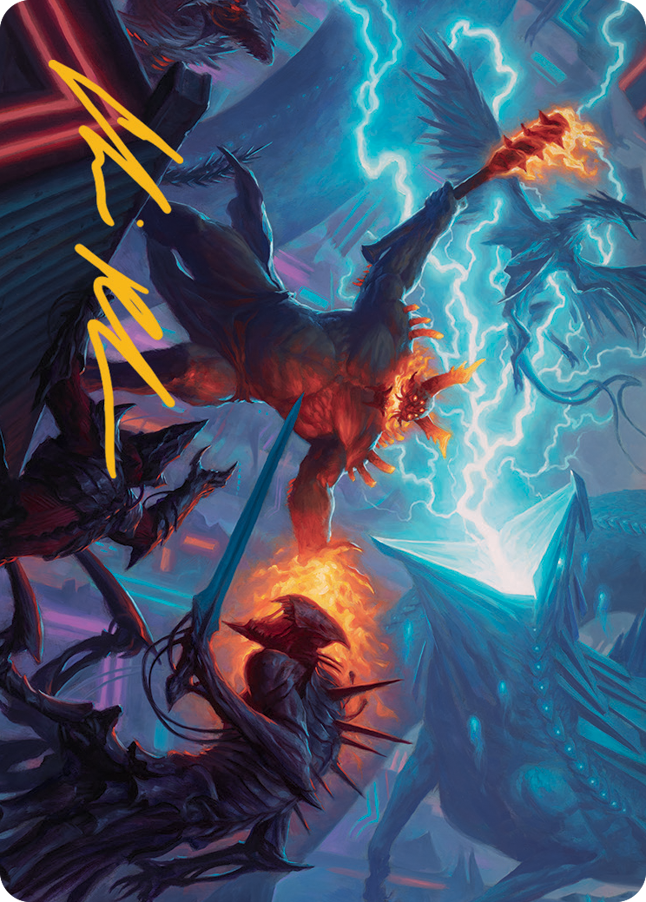 Hidetsugu and Kairi Art Card (Gold-Stamped Signature) [March of the Machine Art Series] Magic: The Gathering