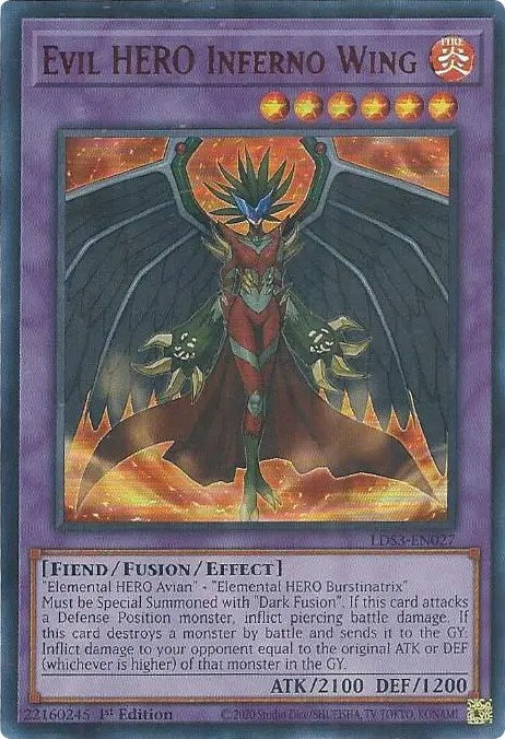 Evil HERO Inferno Wing (Red) [LDS3-EN027] Ultra Rare - Yugioh Cards For Your TCG Needs!