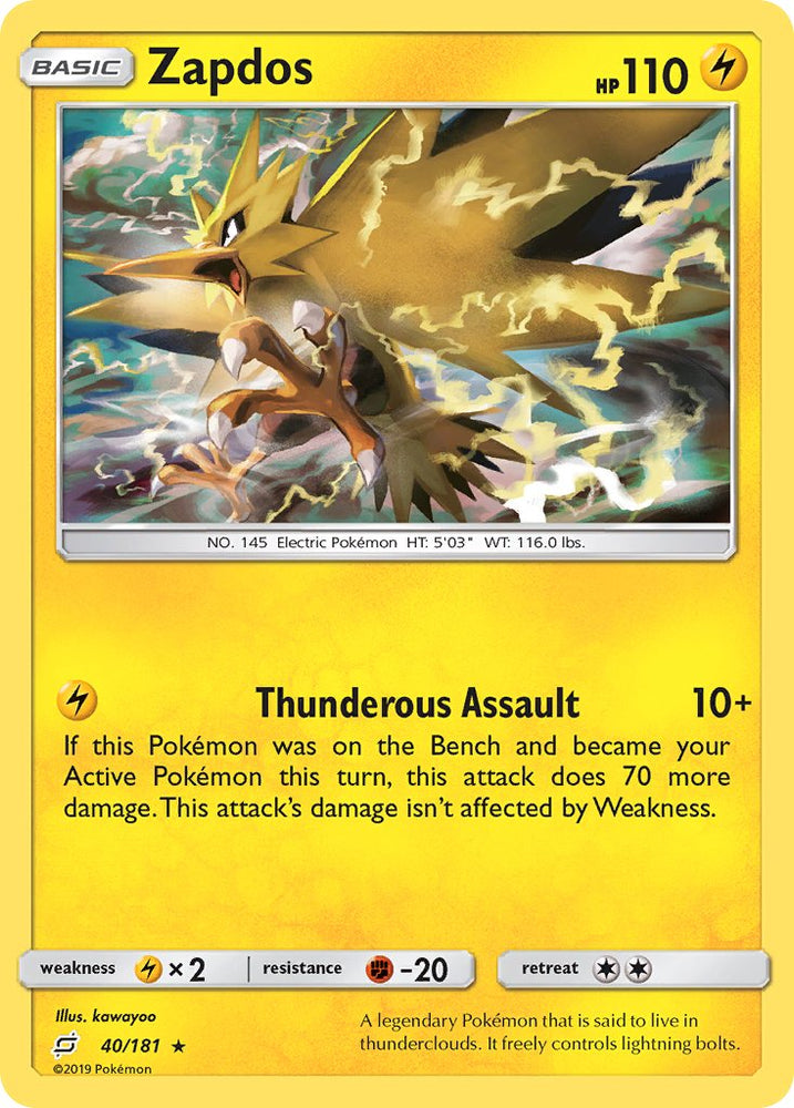 Zapdos (40/181) (Theme Deck Exclusive) [Sun & Moon: Team Up] Pokémon
