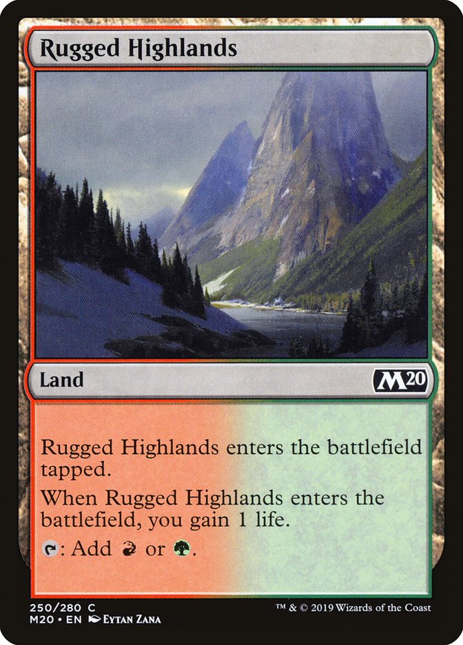 Rugged Highlands [Core Set 2020] Magic: The Gathering
