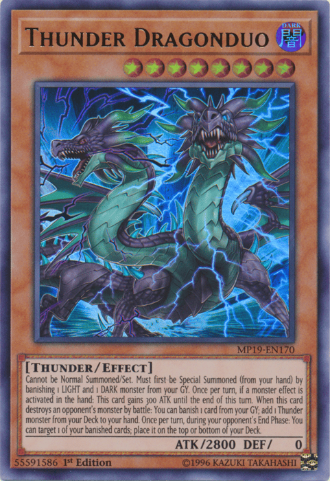 Thunder Dragonduo [MP19-EN170] Ultra Rare - Yugioh Cards For Your TCG Needs!