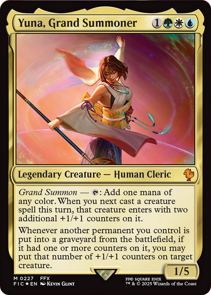 Yuna, Grand Summoner (Surge Foil) [FINAL FANTASY Commander] Magic: The Gathering
