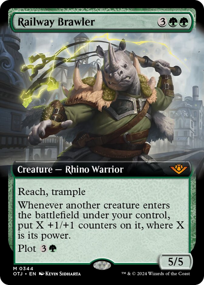 Railway Brawler (Extended Art) [Outlaws of Thunder Junction] Magic: The Gathering