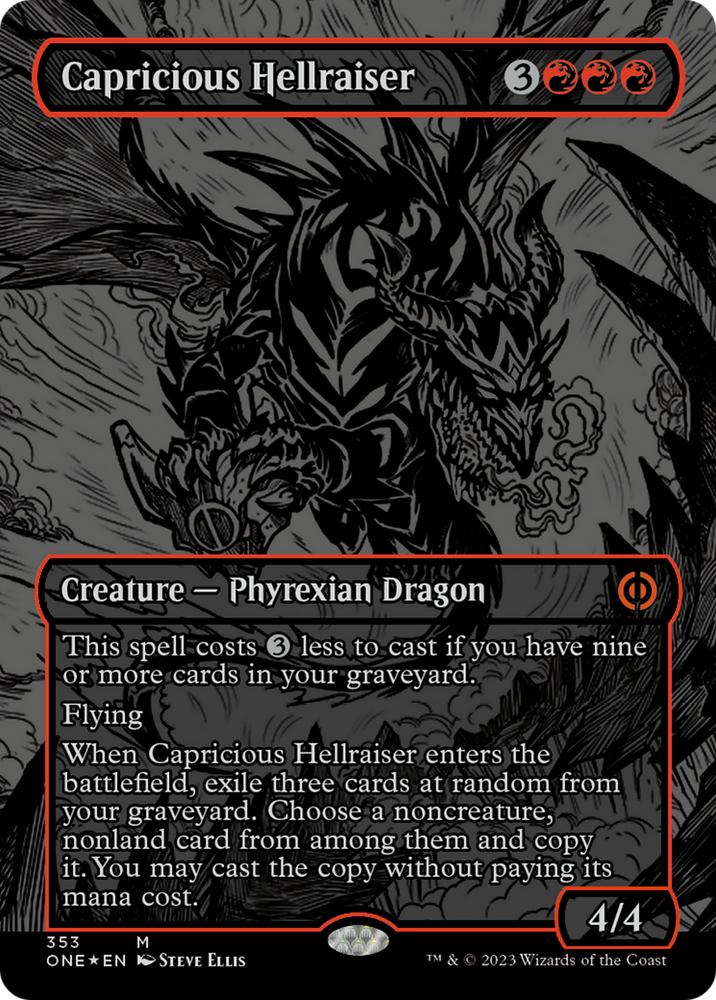 Capricious Hellraiser (Oil Slick Raised Foil) [Phyrexia: All Will Be One] Magic: The Gathering