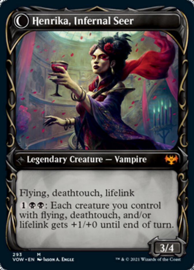 Henrika Domnathi // Henrika, Infernal Seer (Showcase Fang Frame) [Innistrad: Crimson Vow] Magic: The Gathering