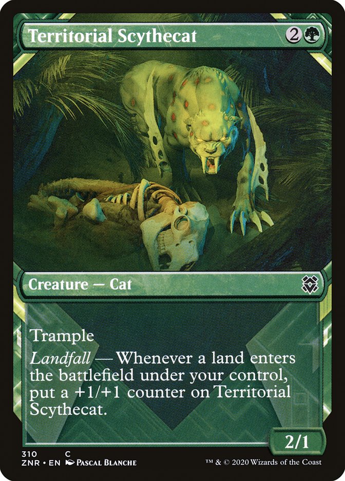 Territorial Scythecat (Showcase) [Zendikar Rising] Magic: The Gathering
