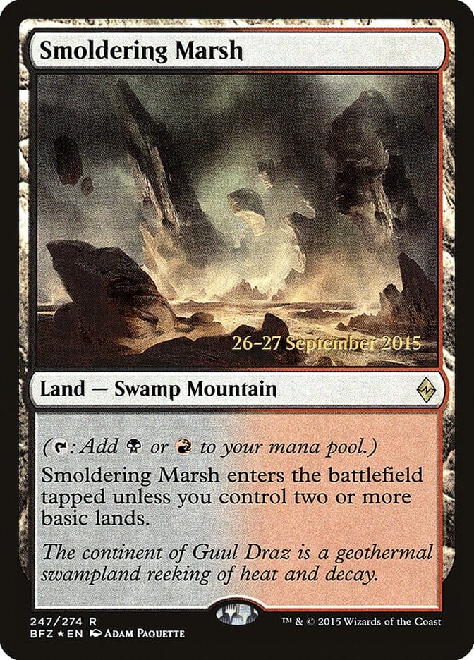 Smoldering Marsh [Battle for Zendikar Prerelease Promos] Magic: The Gathering
