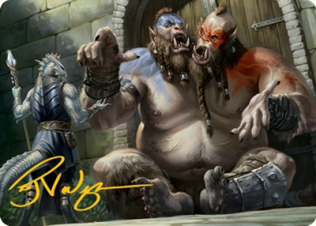 Ettin Art Card (Gold-Stamped Signature) [Dungeons & Dragons: Adventures in the Forgotten Realms Art Series] Magic: The Gathering