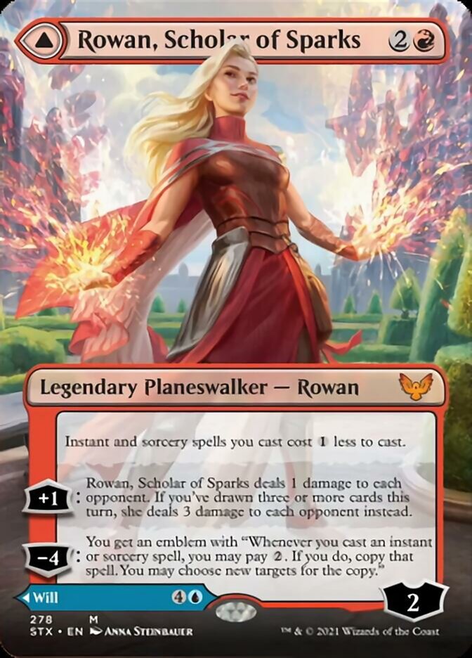 Rowan, Scholar of Sparks // Will, Scholar of Frost (Borderless) [Strixhaven: School of Mages] Magic: The Gathering