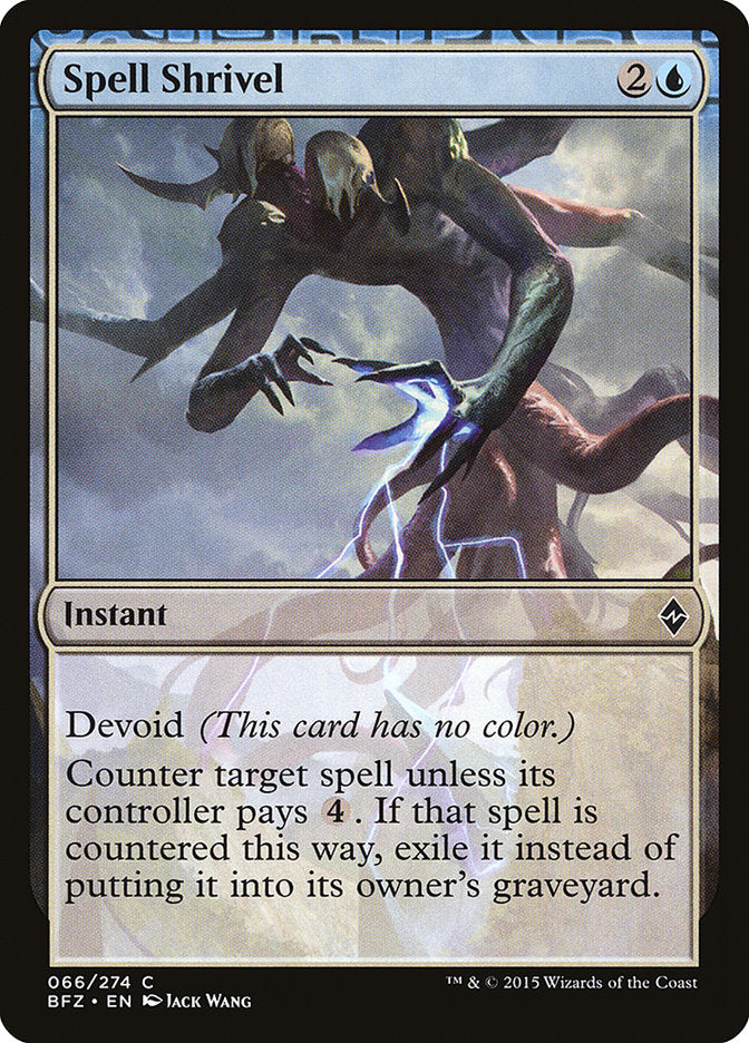 Spell Shrivel [Battle for Zendikar] Magic: The Gathering